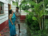 Indian Hot Aunty Outdoor Sex at Rainy Day! Hardcore Sex